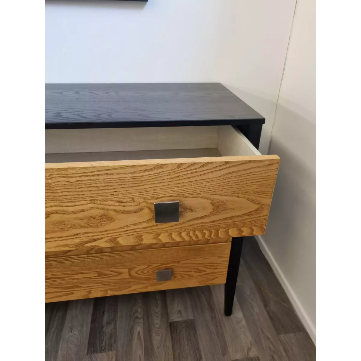 Commode Milos  Noir/Arena 3 tiroirs
