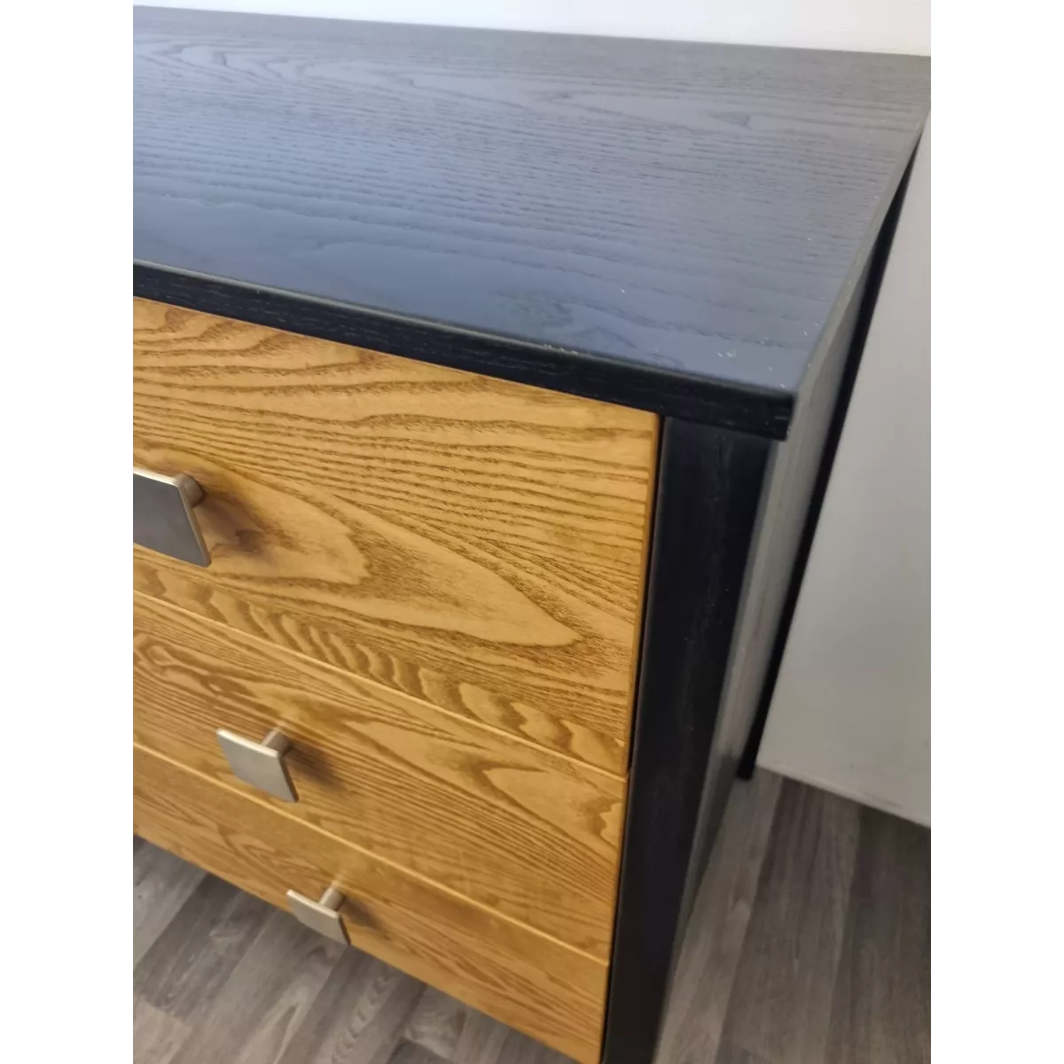 Commode Milos  Noir/Arena 3 tiroirs