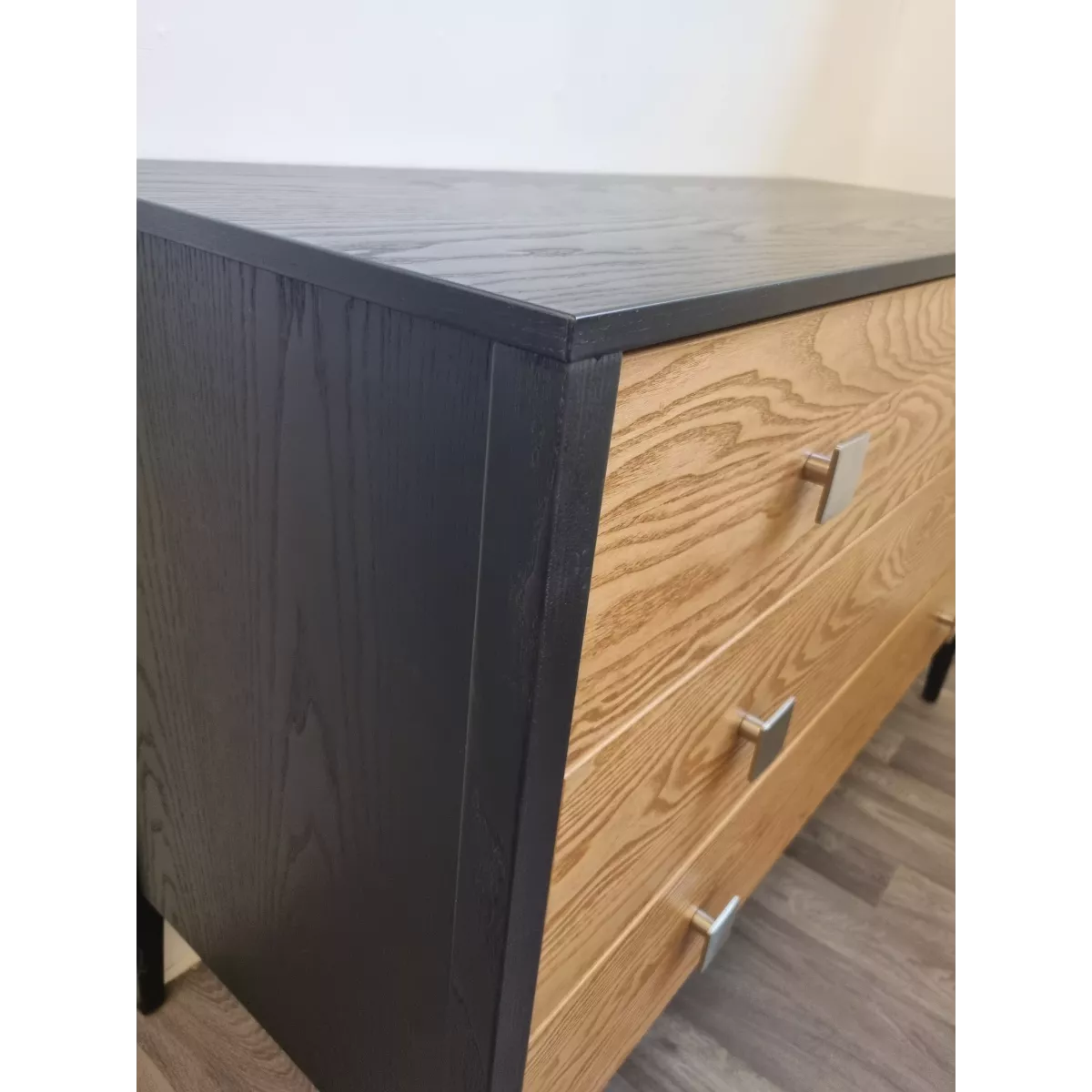 Commode Milos  Noir/Arena 3 tiroirs