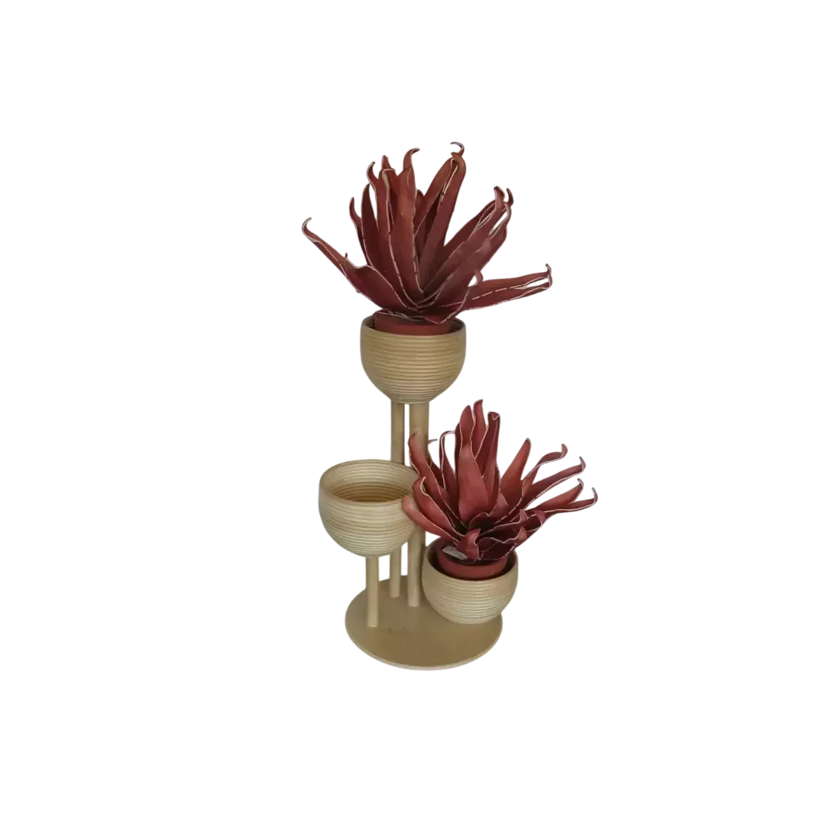 Porte plantes 3 niveaux en Rotin
