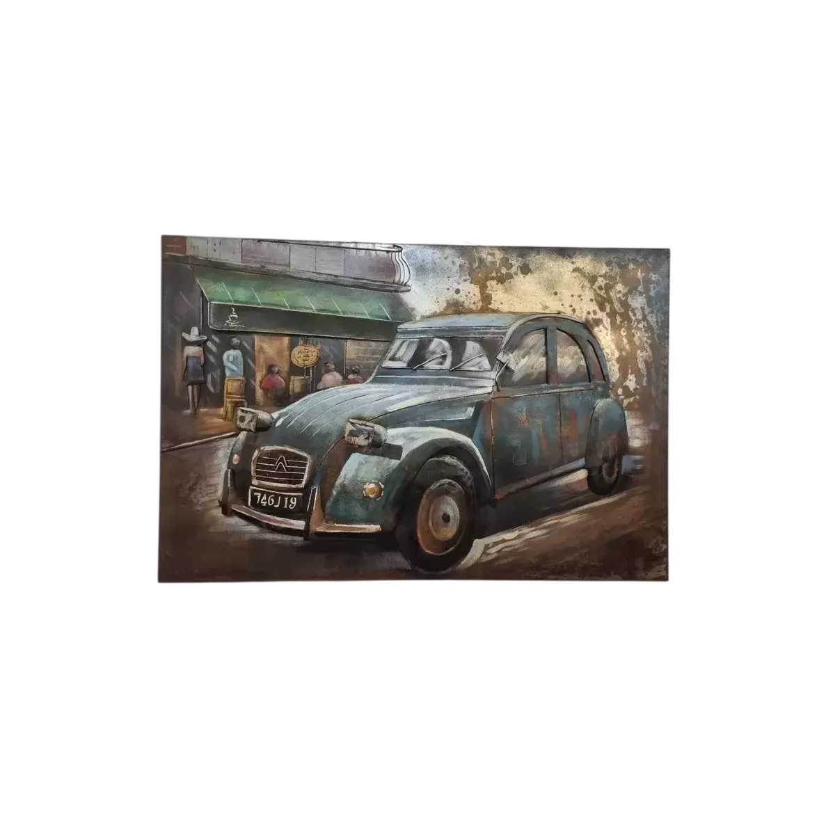 Tableau Métal 2CV 120X80