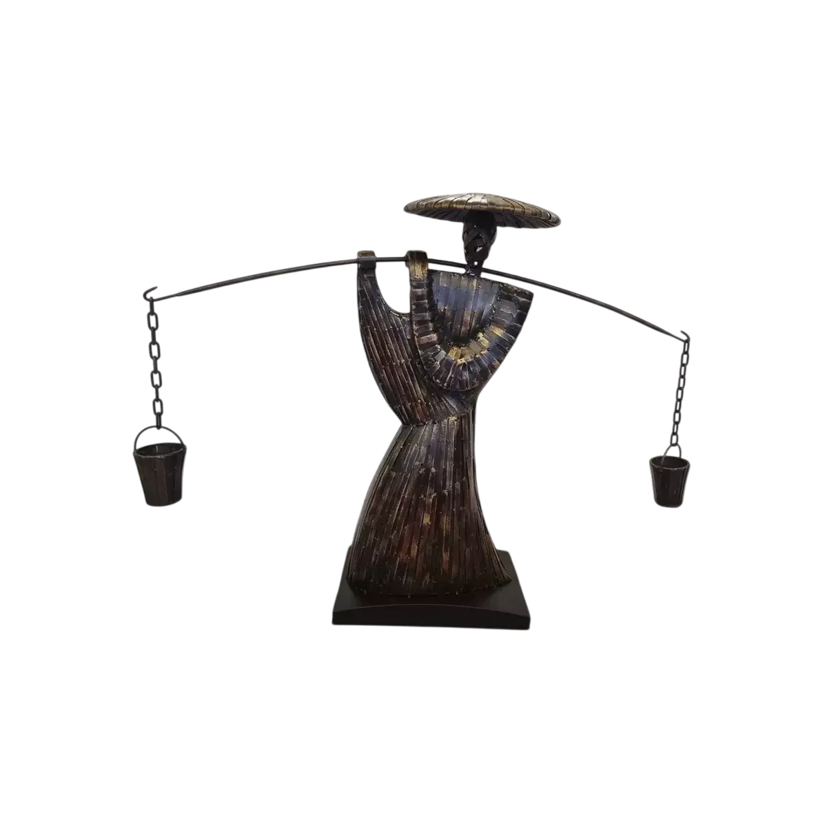 Sculpture Métal Samourai Porteur d'eau