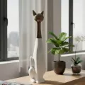 Chat Zoya blanc et doré h.72