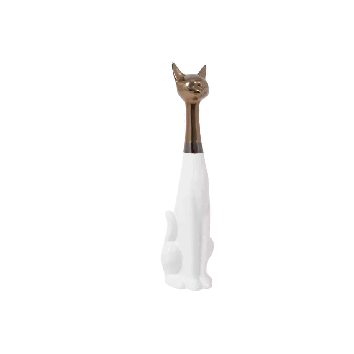 Chat Zoya blanc et doré h.72