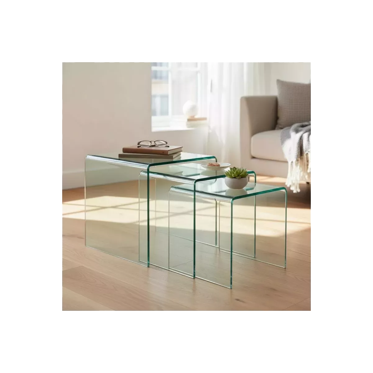 Bout de Canapé Infinity 42x42 Verre