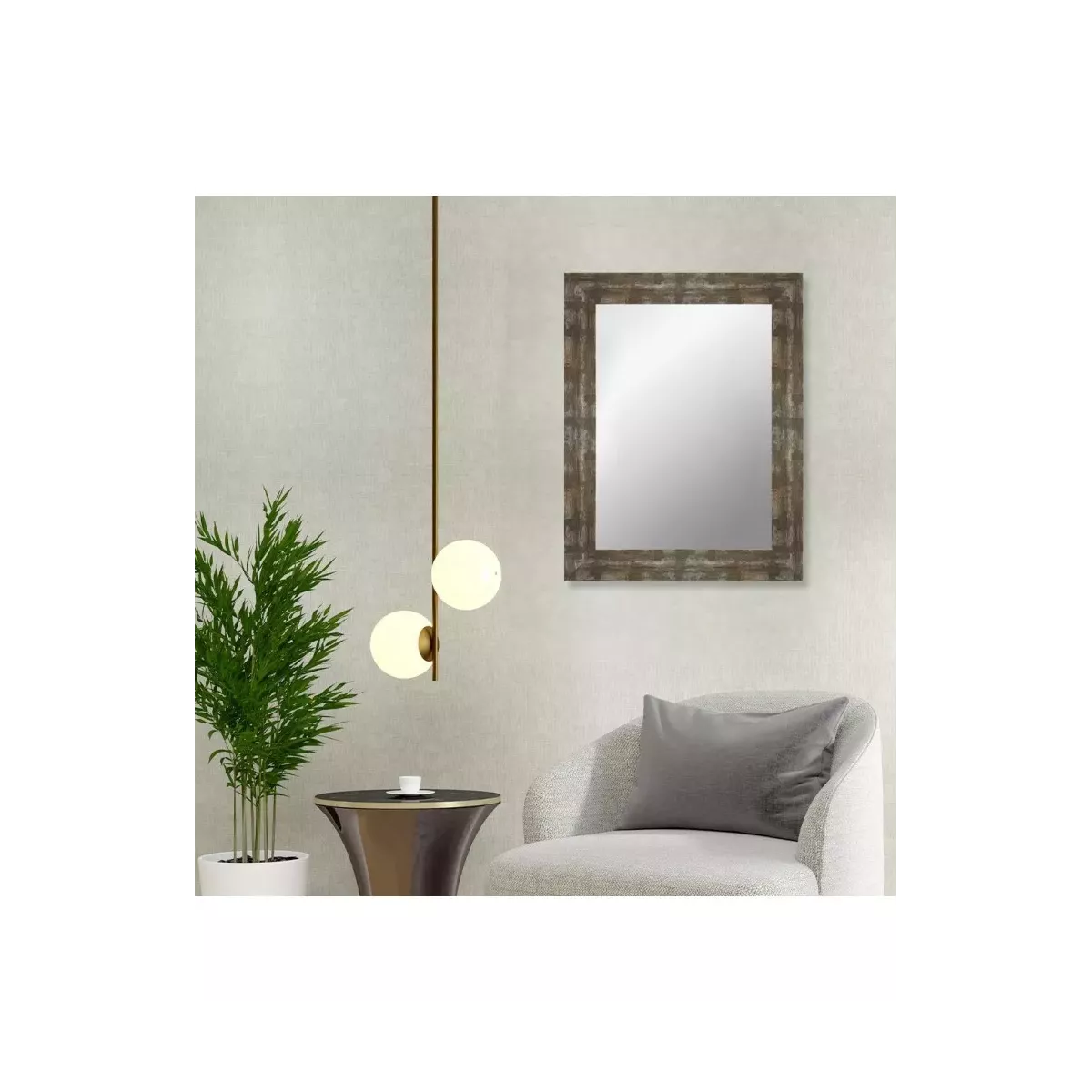 Miroir Acier Marbré 80x60