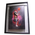 Tableau Romaric, la petite fille et le ballon 62x82 encadrement en verre