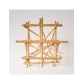 Table en rotin Mikado et verre 120cm