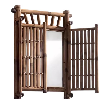 miroir en bambou