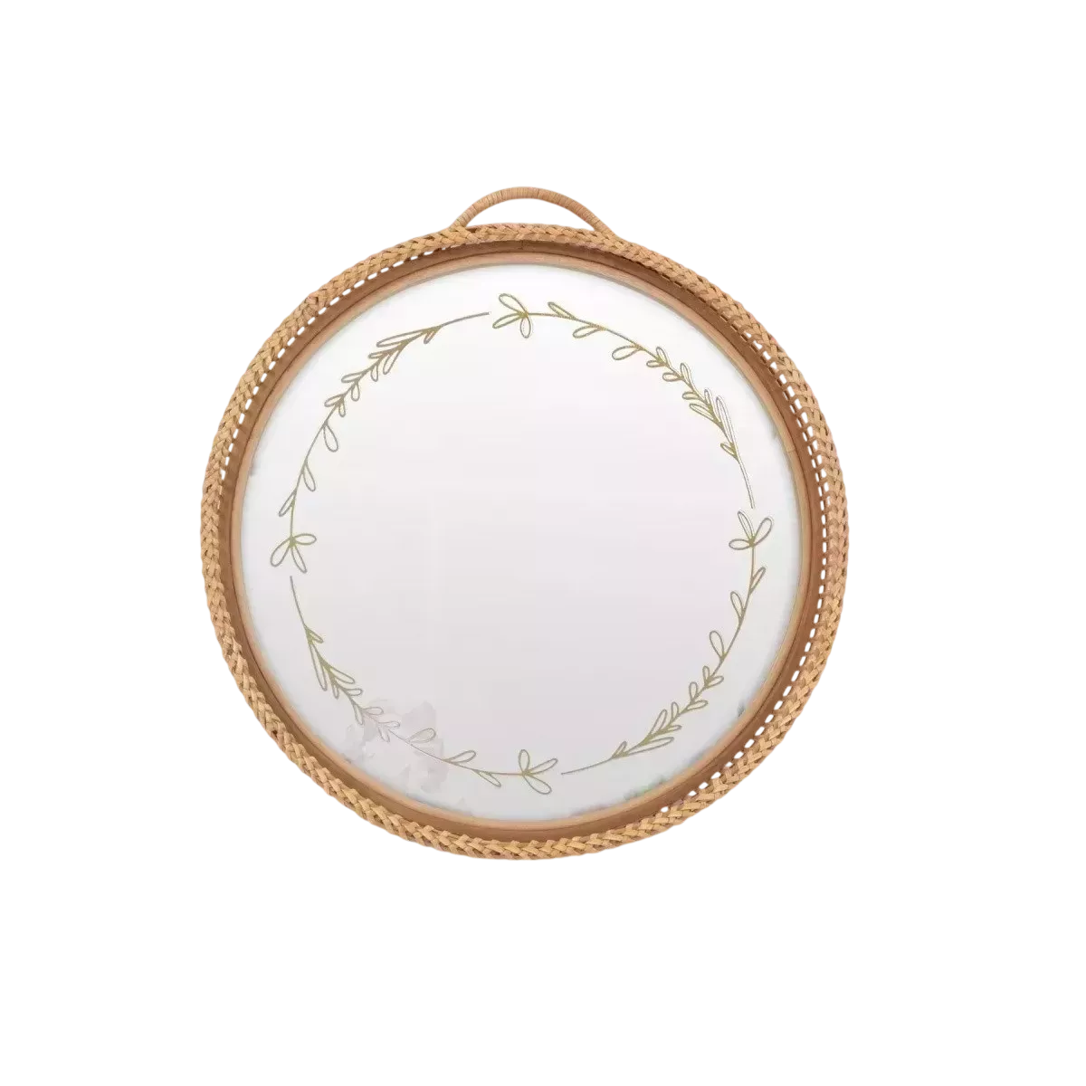 Miroir Shelly Rond Rotin 60x60
