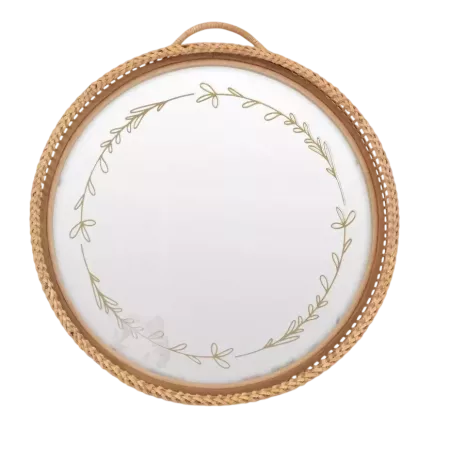 miroir en rotin