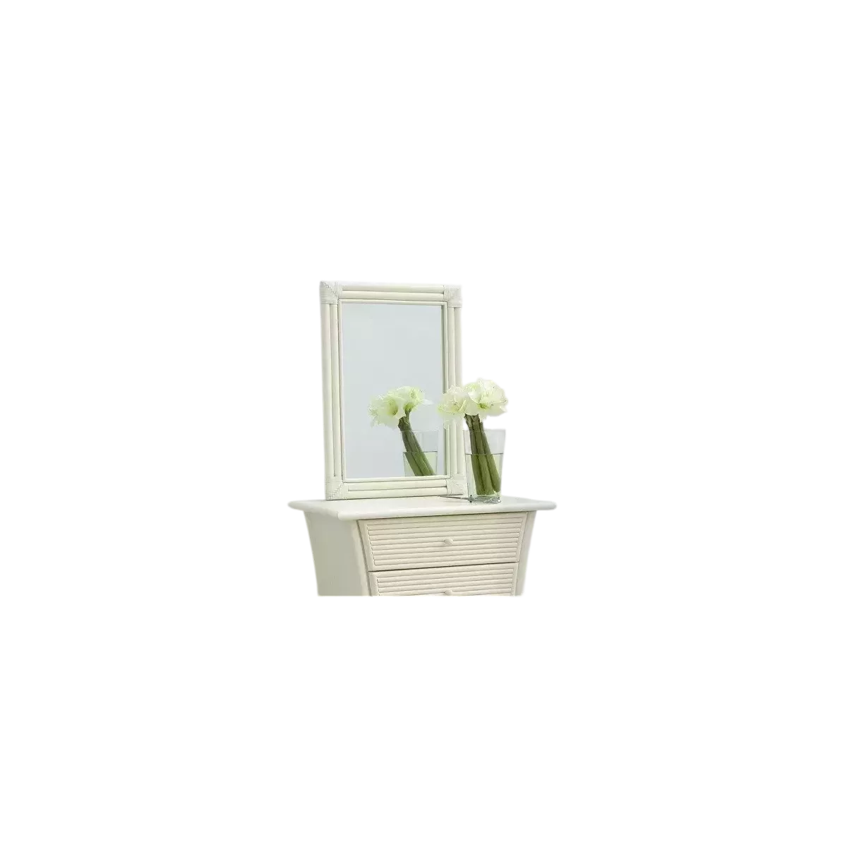Miroir Rotin Caracas 52x72 Ivoire