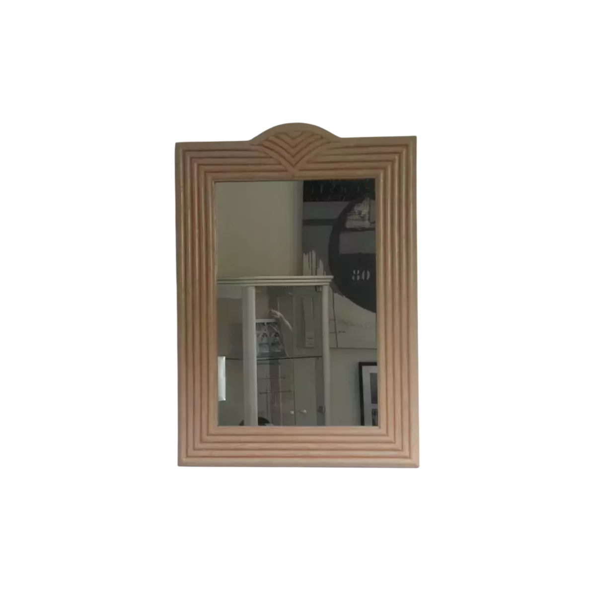 Miroir Rotin Rome 58x82 Saumon