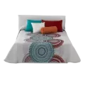 Couvre Lit Peplum 250x270 Bleu