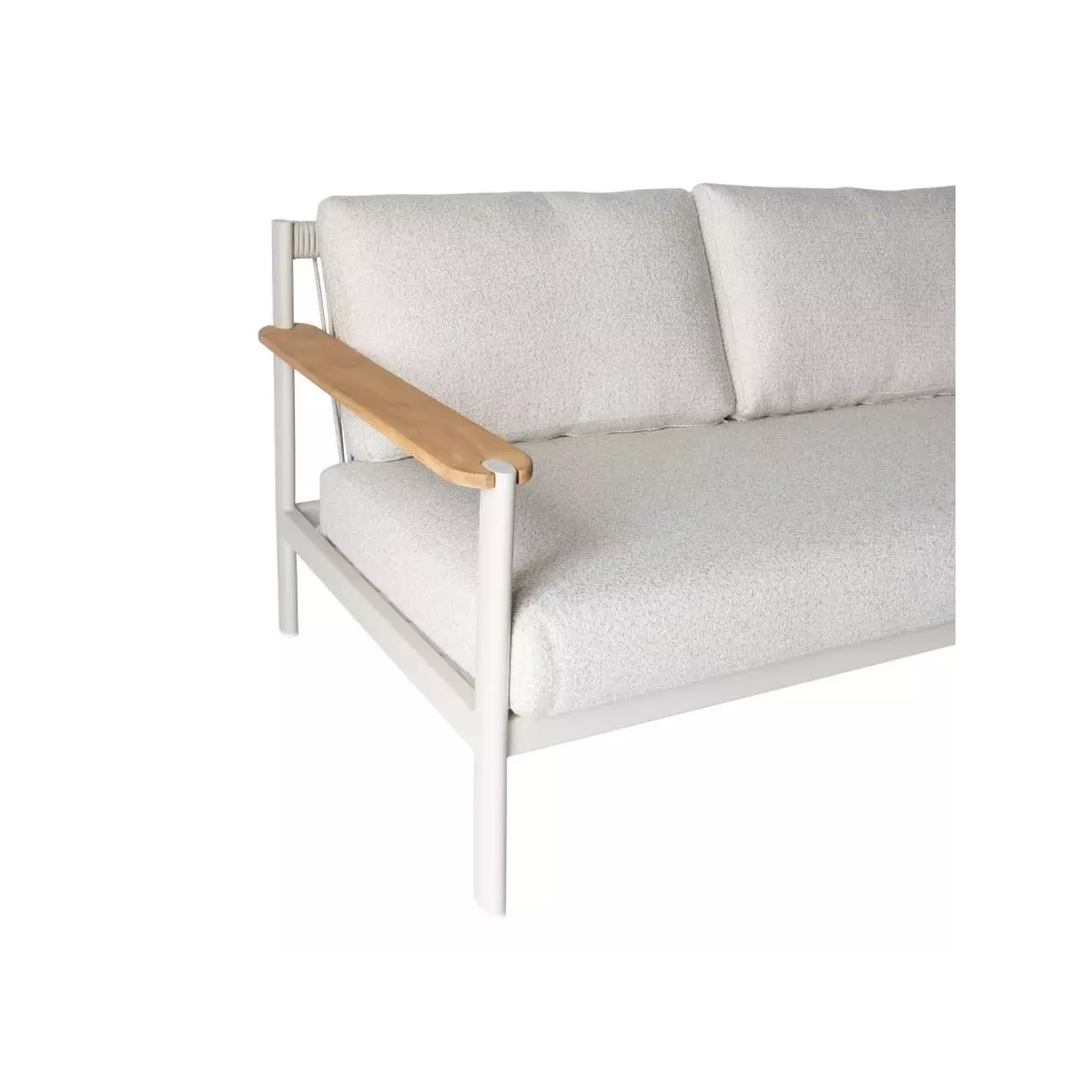 Canapé Patmos 3 places Aluminium, Corde, Teck