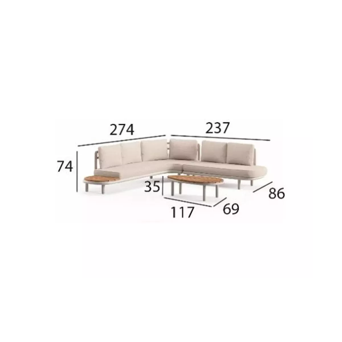 Ensemble Lima Canapé + Table Basse