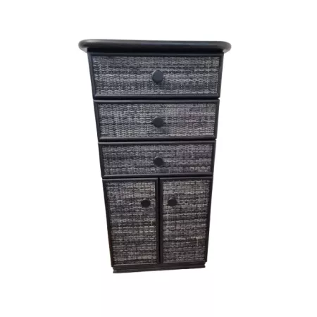 Chiffonnier rotin cannage noir