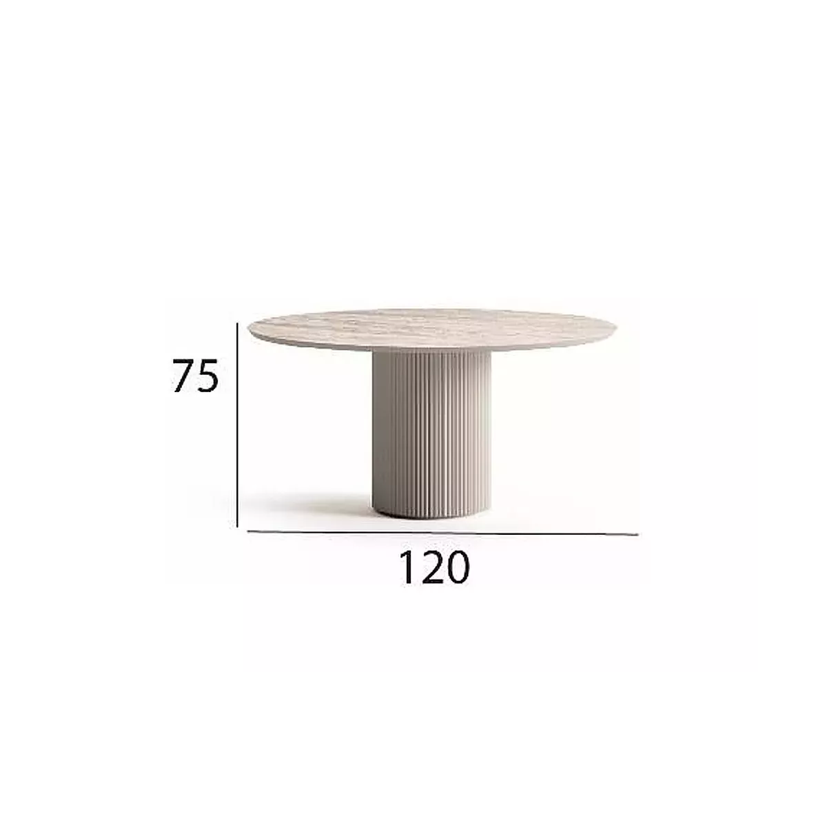 Table 120x120 Lima Aluminium et Pierre