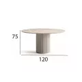 Table 120x120 Lima Aluminium et Pierre