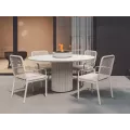 Table 120x120 Lima Aluminium et Pierre