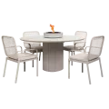 Table 120x120 Lima Aluminium et Pierre
