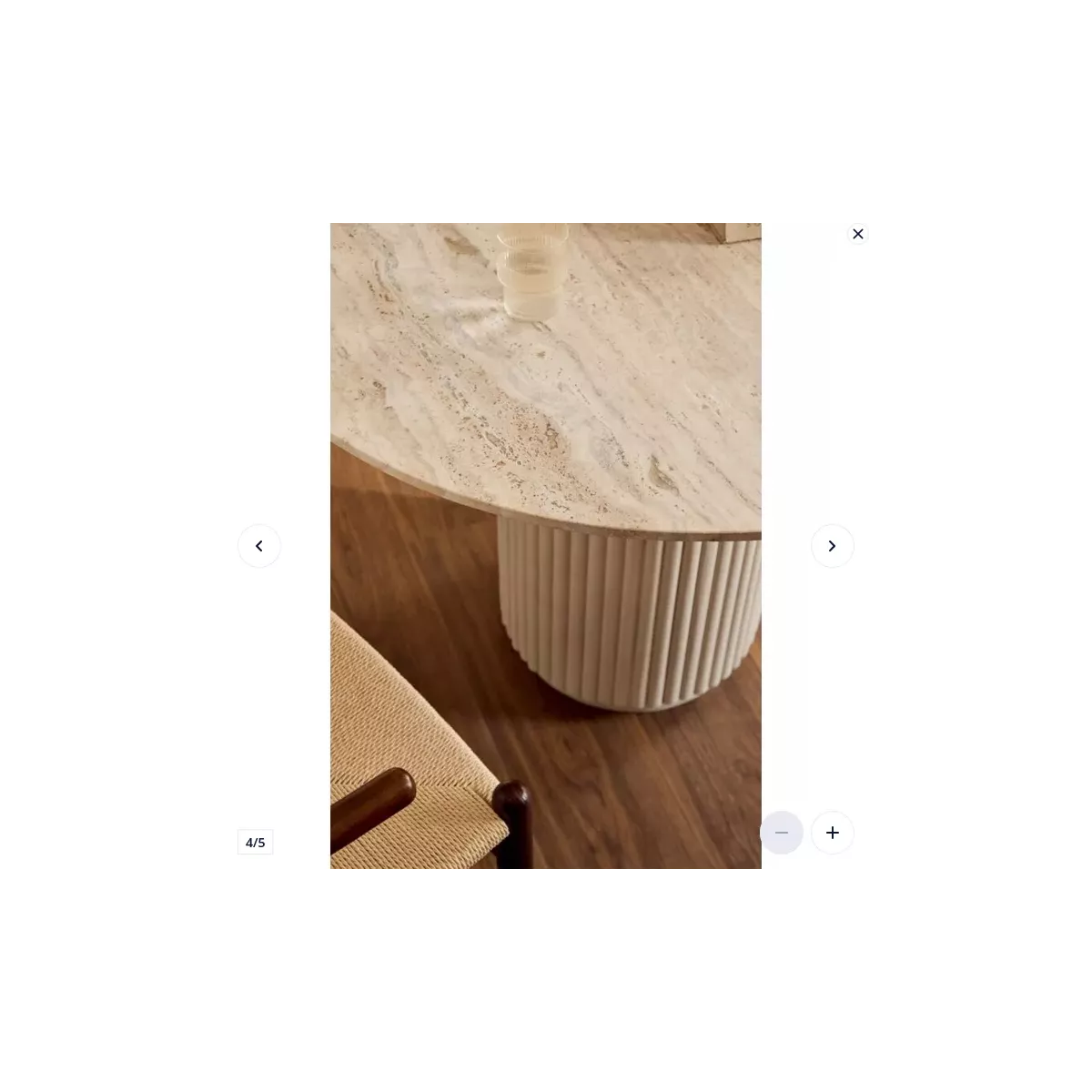 Table 120x120 Lima Aluminium et Pierre