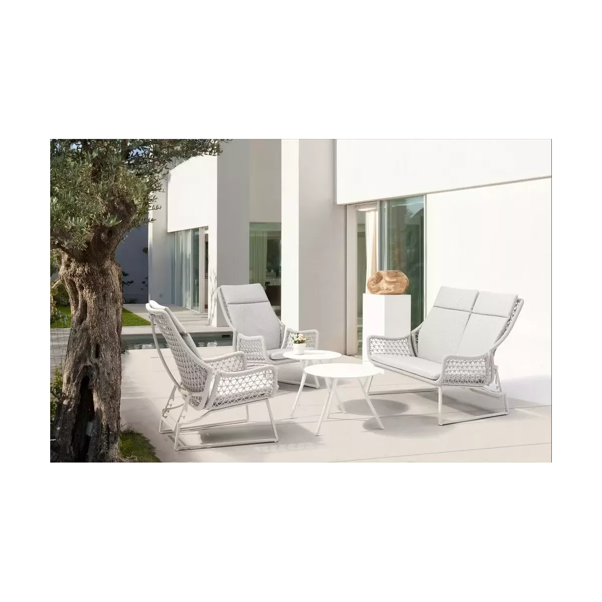 Série de 2 Tables Basses Verona Gigognes Blanc