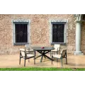 Table Porto Ronde 145 en Aluminium Anthracite avec allonge