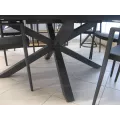 Table Porto Ronde 145 en Aluminium Anthracite avec allonge