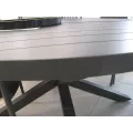 Table Porto Ronde 145 en Aluminium Anthracite avec allonge