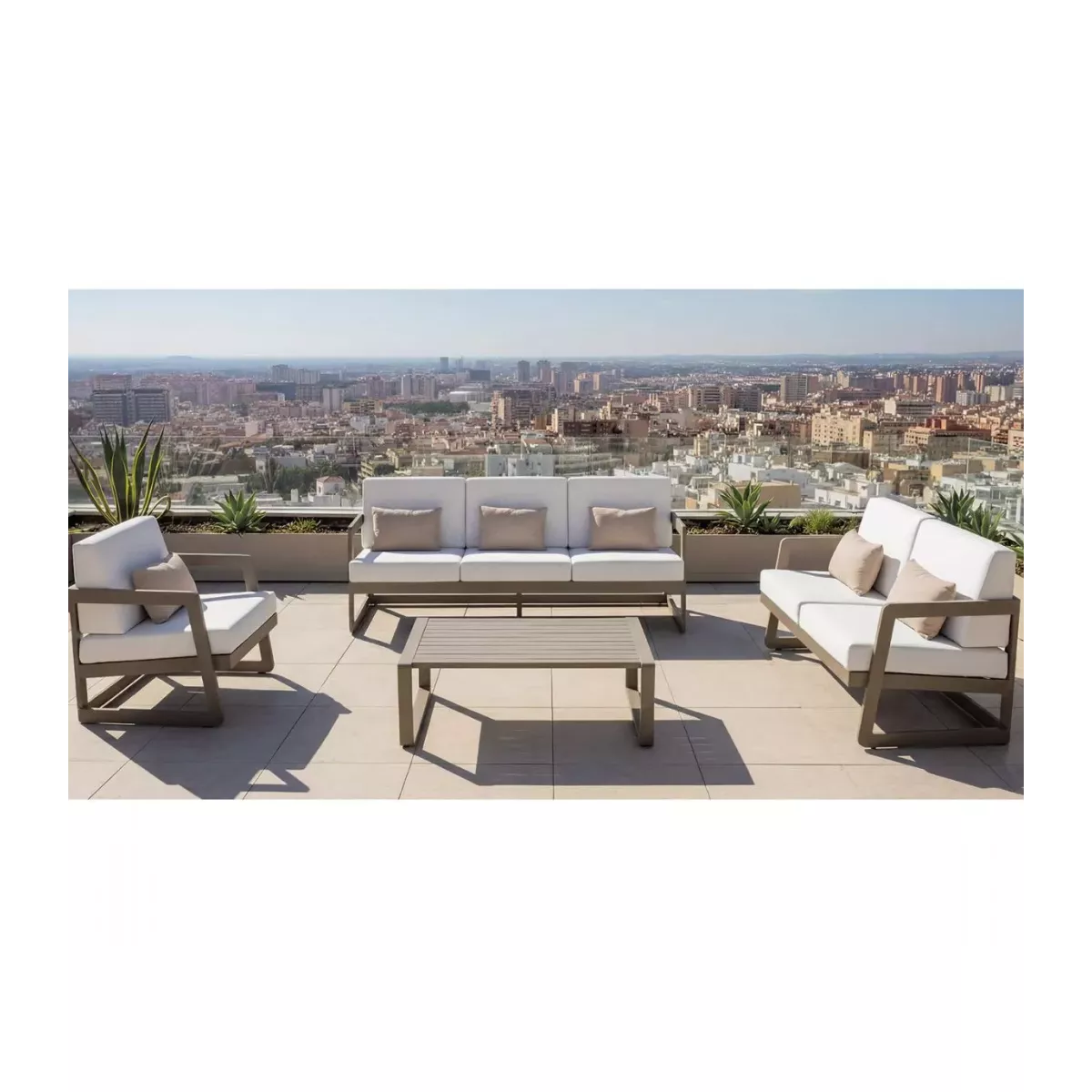 Ensemble 2 Fauteuils Faro + Table basse Carrée Faro