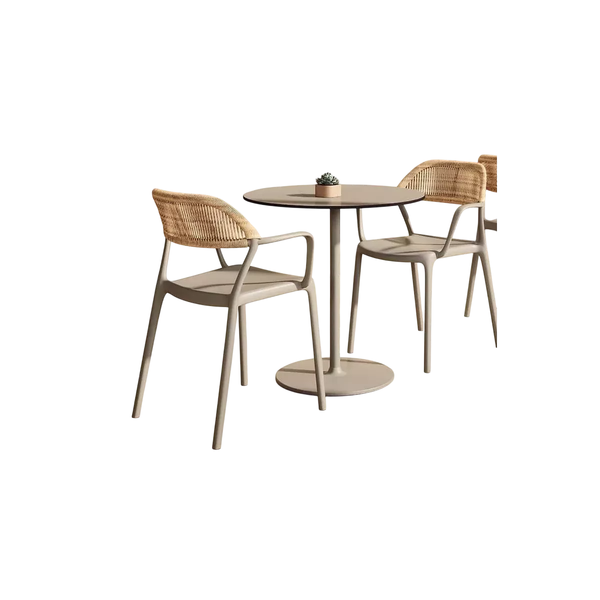 Fauteuil de repas Modena en Résine Taupe