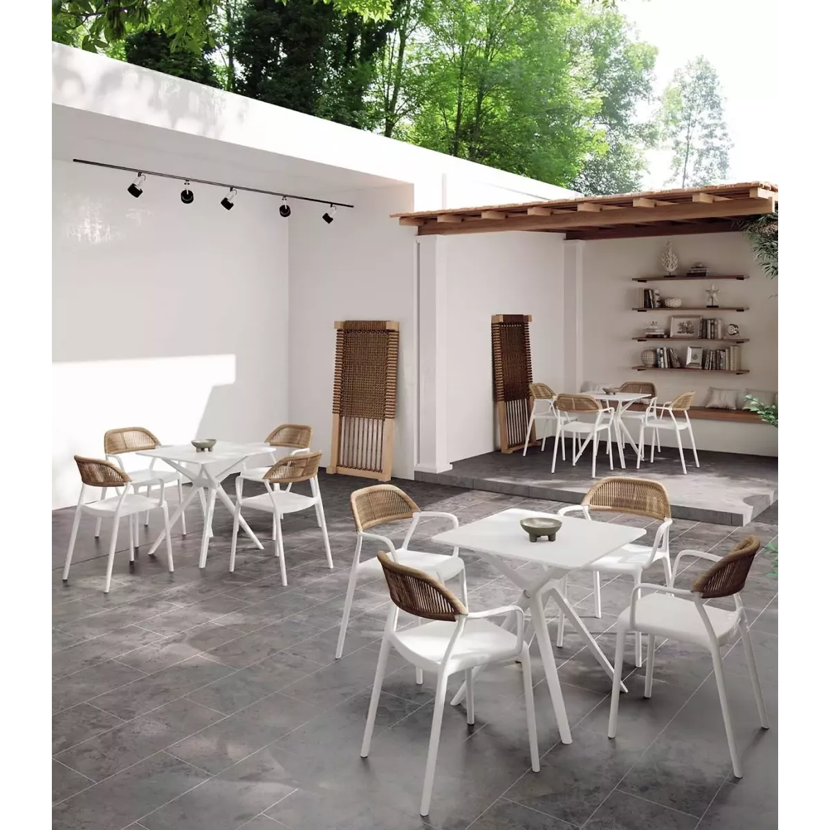 Fauteuil de repas Modena en Résine Blanc