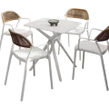 Fauteuil de repas Modena en Résine Blanc