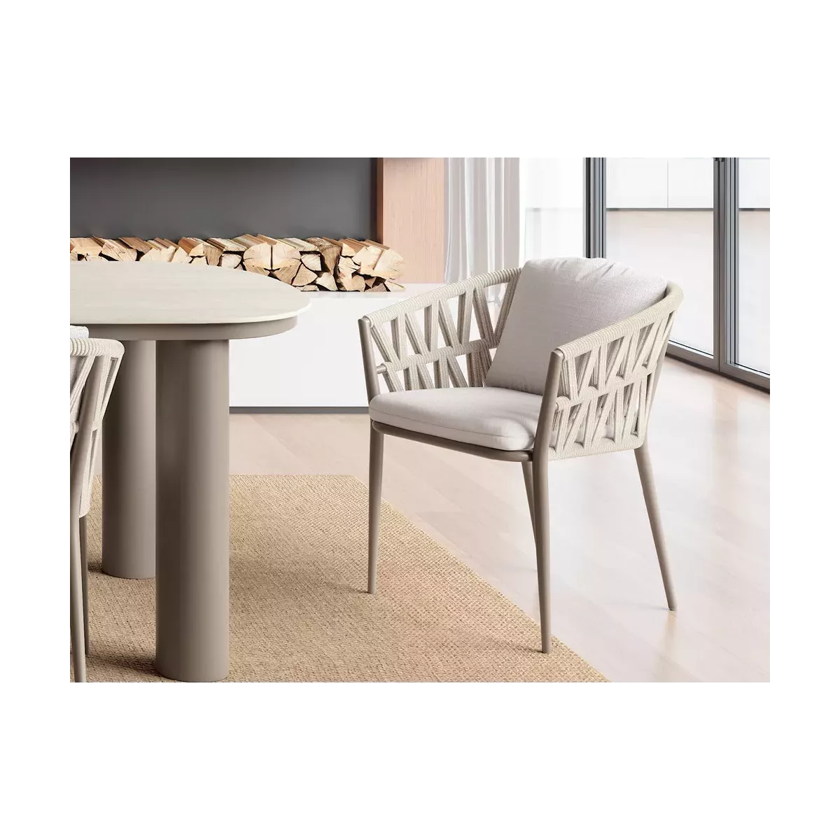 Table 220x100 Berna Aluminium et Pierre