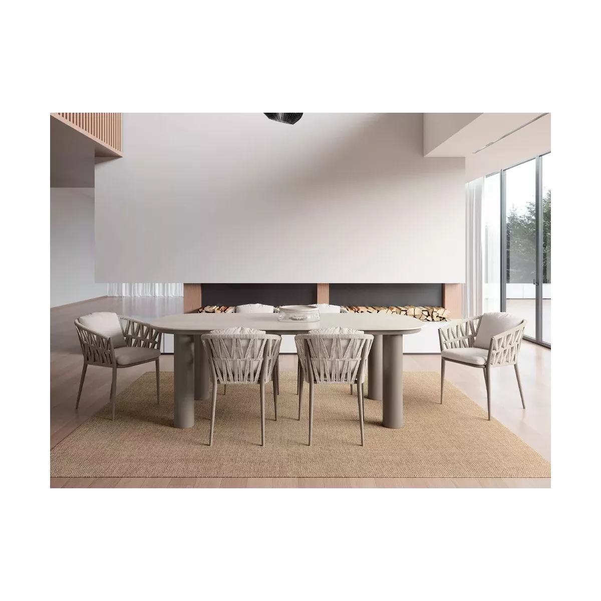Table 220x100 Berna Aluminium et Pierre
