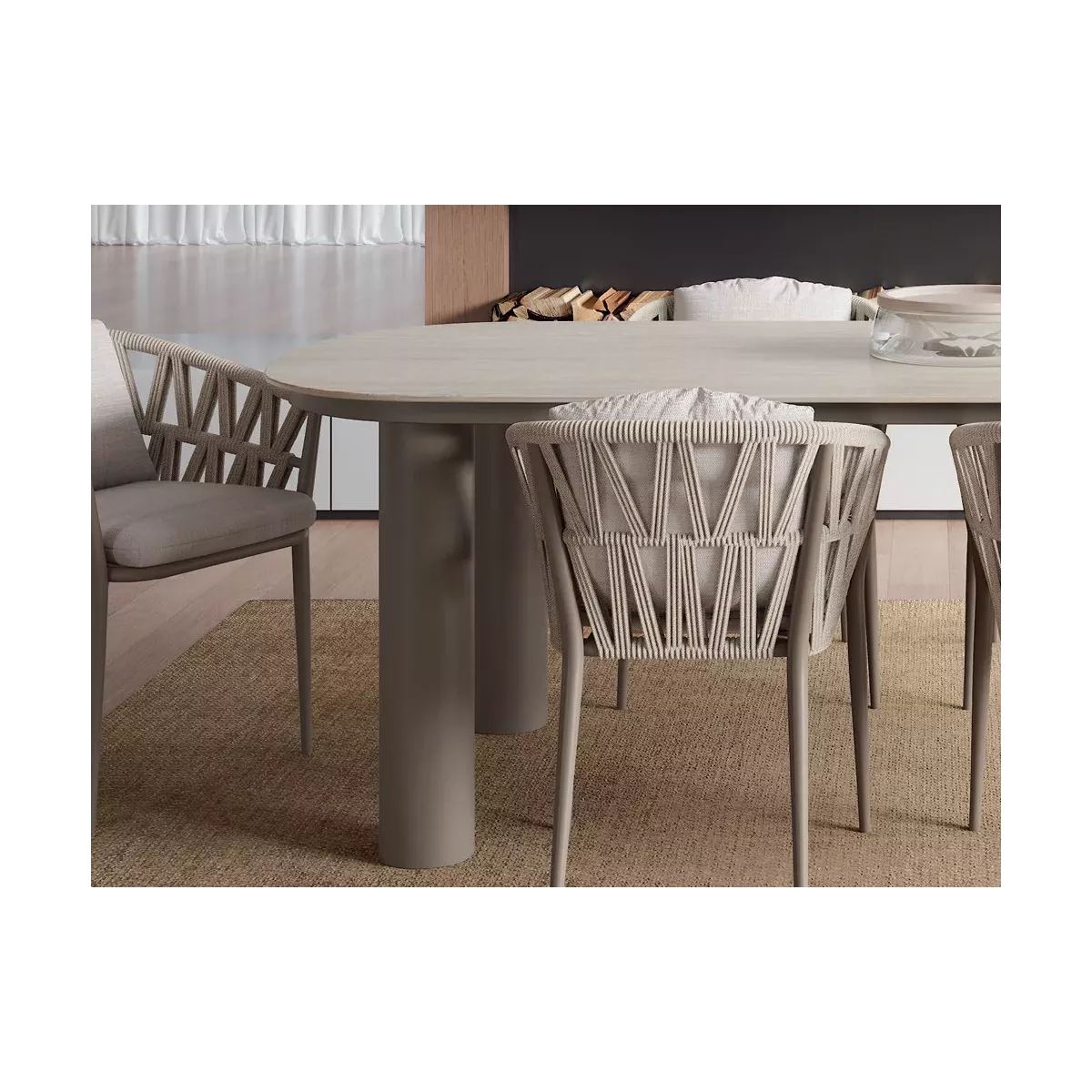 Table 220x100 Berna Aluminium et Pierre