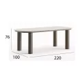 Table 220x100 Berna Aluminium et Pierre