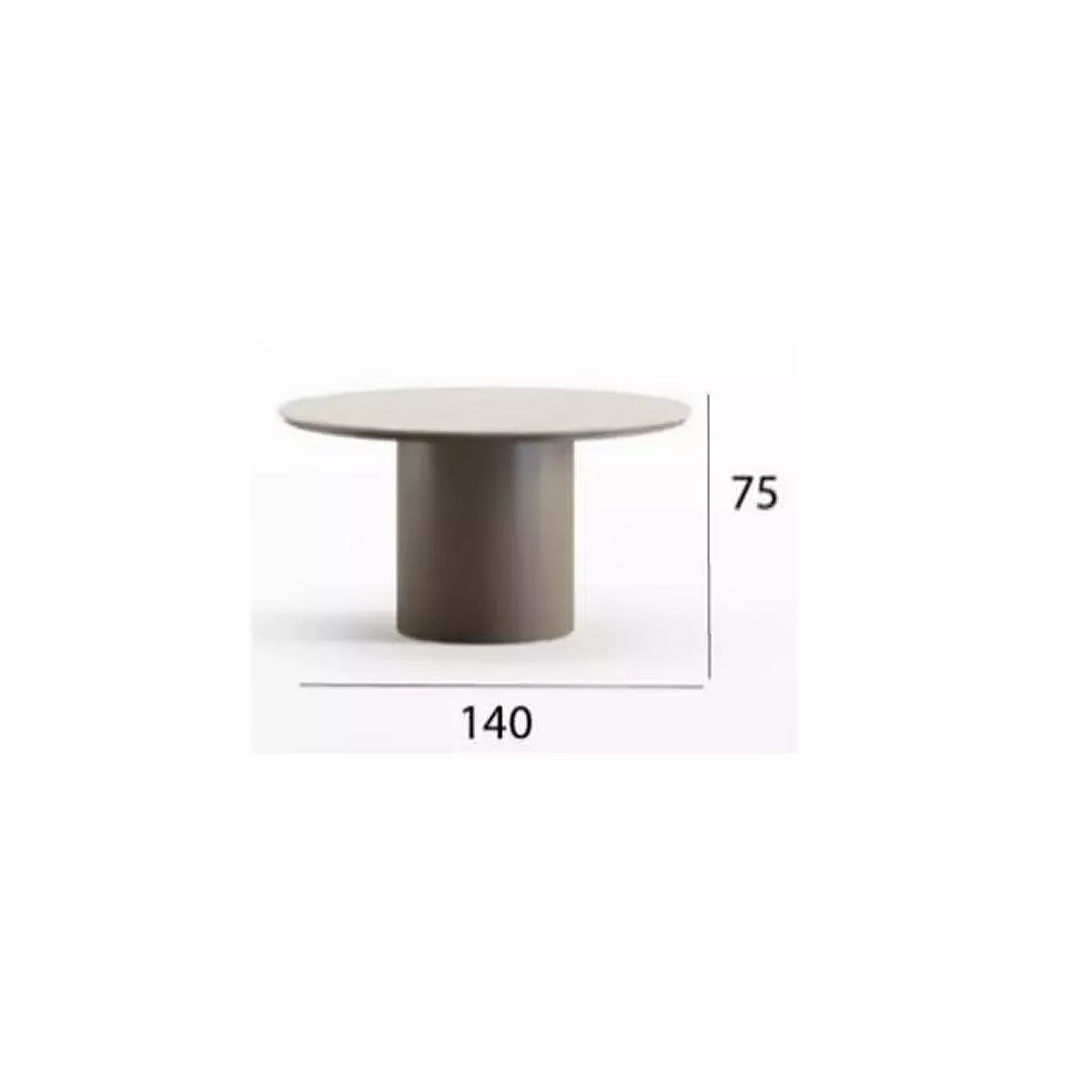 Table 140x140 Berna Aluminium et Pierre
