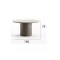 Table 140x140 Berna Aluminium et Pierre