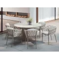Table 140x140 Berna Aluminium et Pierre