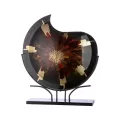 Vase Verre sur Socle Fleur h37 cm