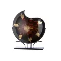 Vase Verre sur Socle Fleur h37 cm