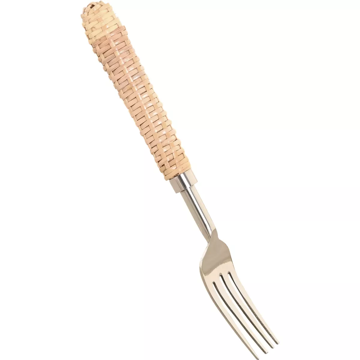 Set de 16 Couverts Inox et Rotin