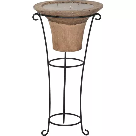 Bougie teck sur pied métal h95cm