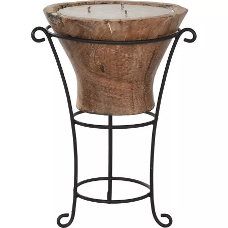 Bougie sur  pied Teck h66 cm