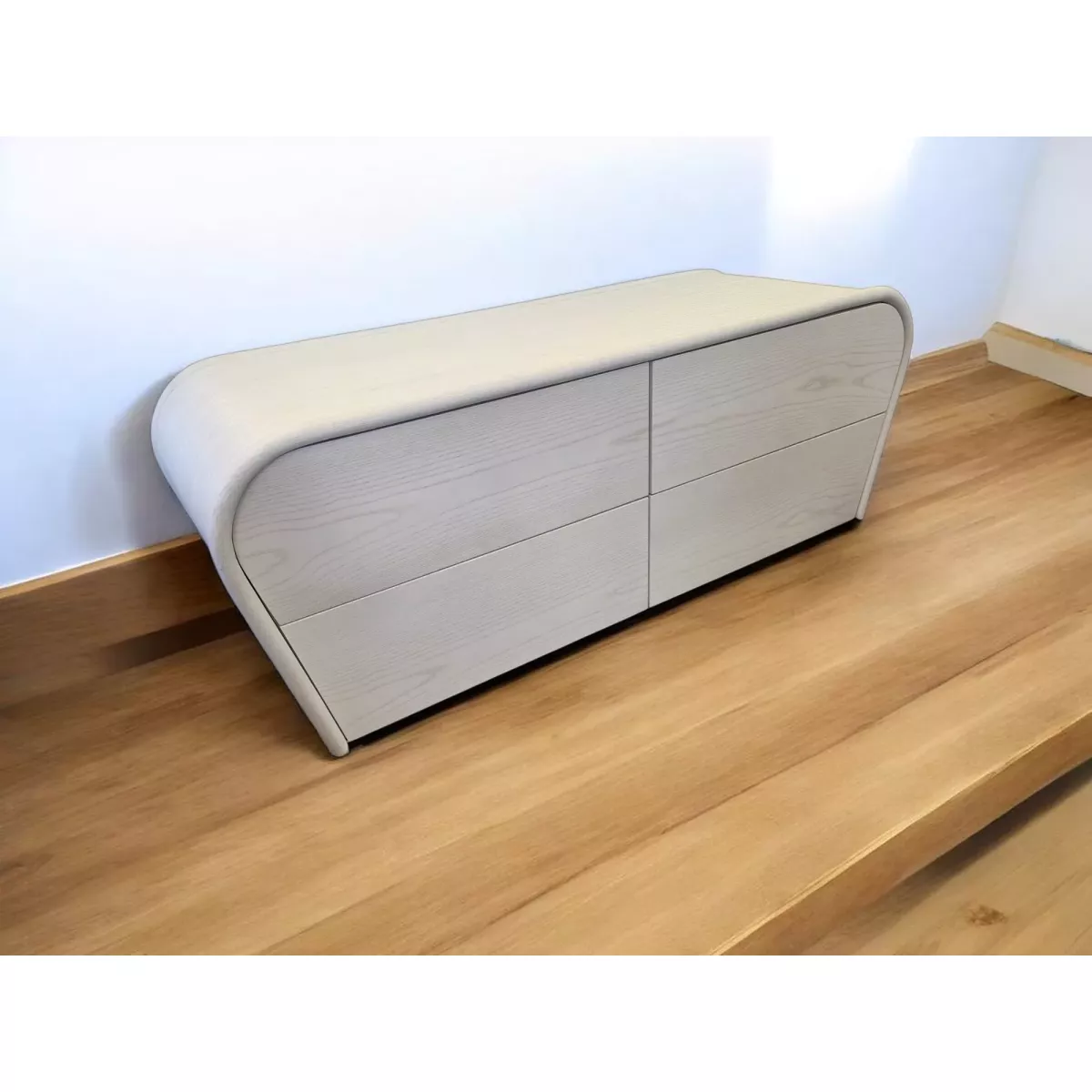 Meuble TV Rotin Nui Blanc