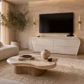 Meuble TV Rotin Nui Blanc