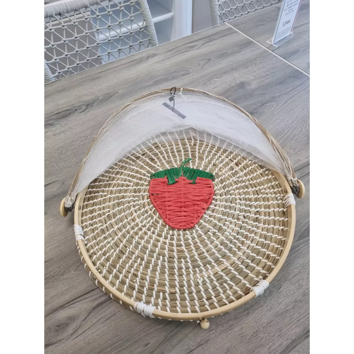 Plateau et Cloche  à fromage décors fraise 40cm