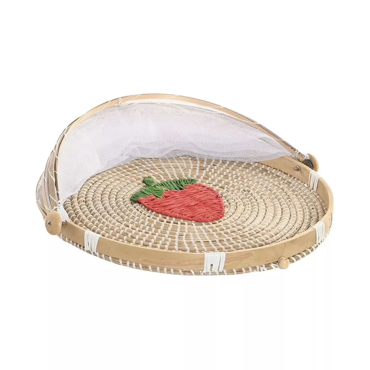 Plateau et Cloche  à fromage décors fraise 40cm